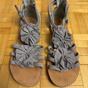 Gray Floral Sandals
